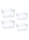 FCG Home - Clear Plastic Refrigerator Storage Organizer Box (Multipack, 4pc)