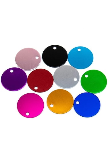 AUEAR, Round Shape Pet ID Tag Blank Dog Cat ID Tag for Pet Name Phone Charm Jewelry Making
