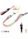 NALACAL Adjustable Hands-Free Dog Leash with Heavy Duty Bungee Waist Belt for Medium to Large Dogs, Reflective and Perfect for Walking, Running, Hiking - Pink