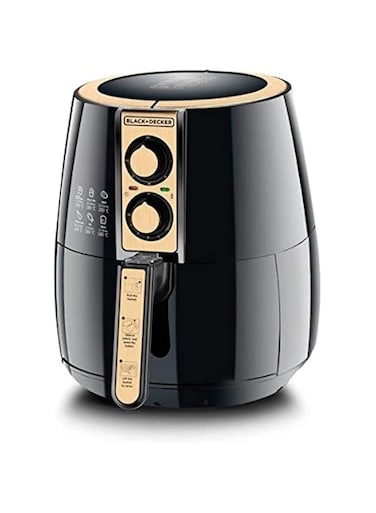 Black+Decker 4 Liter Air Fryer 1.2 Kg Performance Range Aero Fry - Af300-B5, Black And Gold"Min 1 year manufacturer warranty