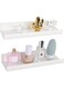2 X Wall Shelves, White, No Drilling, Acrylic Floating Shelf, Picture Rail, Suitable For Kitchen, Bathroom, Office, Living Room