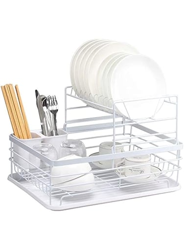 Nothers Dish Drying Rack, 2 Tier Dish Rack Stainless Steel， Multifunctional kitchen Counter Organizer Storage large capacity