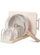 Azonee Pots and Pans Organizer, Pot Lid Oganzier for Kitchen Counter with 8 Adjustable Divider, Food Grade PP Pot and Pan Rack Holder for Cabinet Pot, Bakeware, Cutting Boards, Lid, Dishes