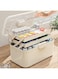 TOYBY 3 Layers Large Medicine Storage Box, Family small safety emergency medical storage box kit travel,Layered Daily Medicine Cabinet,First Aid Storage Box Container Bin Portable Handle for Family