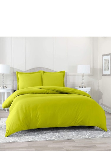 Queen Size Green Soft Wrinkle Free Microfiber Duvet Cover set Bedding 1 Pcs Duvet Cover 228X228cm with 2 Pillow Sham Covers 50X66cm