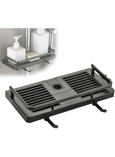 Maykela Shower Caddy Lifting Shelf Shower Caddy No Drilling Bathroom Shower Caddy Shelf Lifting Bathroom Storage Shelf Shower Rack for 24mm Shower Rail (Gun Grey)