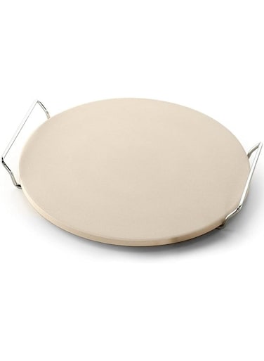 Pizza Stone Set For Oven And Grill, 13 Inch Round Ceramic Pizza Grilling Stone Oven Baking Stone With Serving Rack