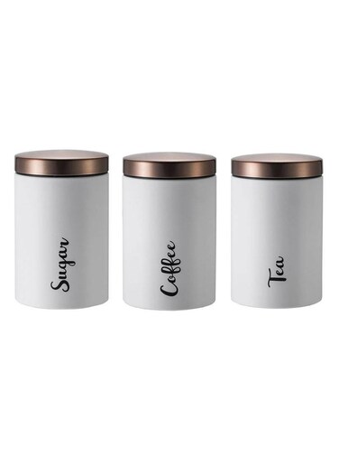 3-piece Set Of Coarse Grain Coffee Storage Stainless Steel Sealed Storage Tank