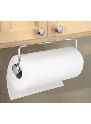 4basix Kitchen Tissue Roll Holder, Wall Mount Paper Towel Holder, Keep Paper Towels accessible and organized in Modern Kitchen, Stainless Steel, Chrome Plated