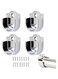 Closet Rod End Support, 4 Pcs Stainless Steel Heavy Duty Closet Pole Sockets, Rod Holder with Screws, Easy Installation Or Quick Removal Shower Curtain Hanging Tube Rod Bracket (25mm)