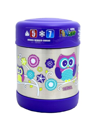 Thermos&reg;- Funtainer&reg; Stainless Steel Vacuum Insulated Food Jar for Kids   Durable Double Wall Stainless Steel   Keeps Food 5 Hours Hot And Keeps Cold For 7 Hours   4 Years+   290ML - Owl