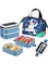 Lunch Box for Kids School, 4 in 1 Lunch Box Set with Insulated lunch Bag and Utensil Set,Leak-proof 2 Layer Large Capacity Lunch Box for Kids&amp;Adults(Blue)