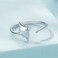 S925 Sterling Silver Platinum-Plated Ocean Manta Ray Adjustable Open Ring(SCR1037-E)