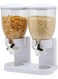 Cereal Dispenser Classic Dry Food Canister, Dry Food Dispenser Control Storage Container, Great for Cornflakes, Candy, Nuts, Beans, Granola - Kitchen Storage Dispenser, White