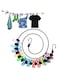 1 Pack Portable Clothesline with 12 Clothespins, Windproof Travel Clothesline Stretchy Retractable Elastic Laundry Clothes Line for Backyard, Vacation Hotel, Balcony Clothes Drying Line (Color)