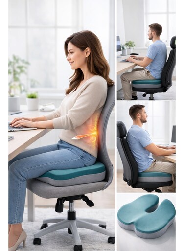 Advanced Orthopedic Cushion for Back &amp; Tailbone Pain &acirc;&euro;&ldquo; Ergonomic Memory Foam Office &amp; Home Support