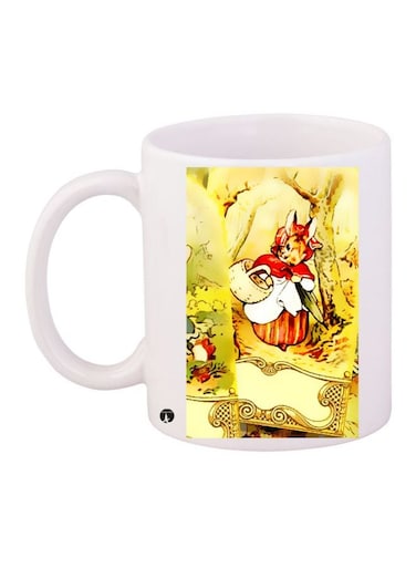 Bunny Printed Ceramic Coffee Mug White/Yellow/Red