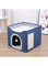 Ryanz Cat Beds with Fluffy Ball Hanging and Scratch Pad for Indoor Cats - Large, 41x41x35cm