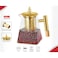 950ML Hammered Glass Teapot with Stainless Steel Infuser and Heat-Resistant Wood Grain Handle

