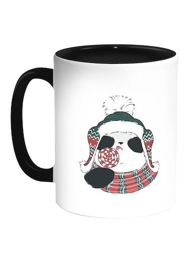 Teddy Bear Printed Coffee Mug White/Black