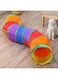 OKBUYNOW Cat Play Tunnel Collapsible Interactive S-Way Tube Toy for Indoor Cats Puppy, Kitty, Kitten, Rabbit Peek-a-Boo 48" x 9.8", cattunnel01-CR