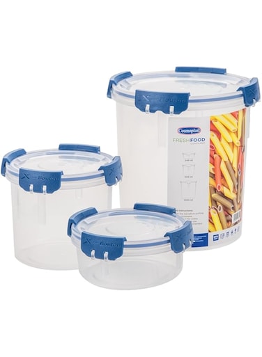 Cosmoplast Lock2Go Round Food Lock Containers 3 Pcs. Set