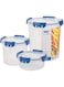 Cosmoplast Lock2Go Round Food Lock Containers 3 Pcs. Set