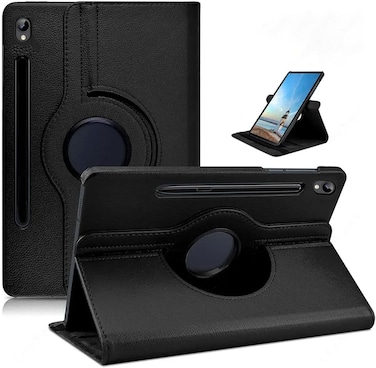 Muzz Tab S9 case 360&deg; Rotating Case for Samsung Galaxy Tab S9, Multi-Angle Swiveling Slim Cover, Auto Wake/Sleep, PU Leather Hard Back, Shockproof (Black)
