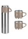 ELTERAZONE Leak Proof Vacuum Insulated Flask 500ml/17.6oz Stainless Steel Thermo Bottle with Cup for Coffee Water Hot and Cold Drink Flasks light weight (Silver Brown)