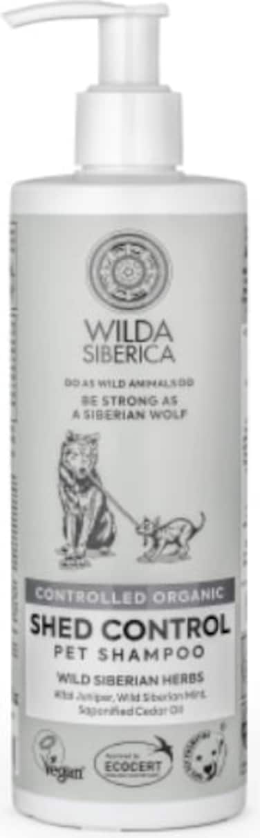 Wilda Siberica. Controlled Organic, Natural &amp; Vegan  Shed control pet shampoo, 400 ml