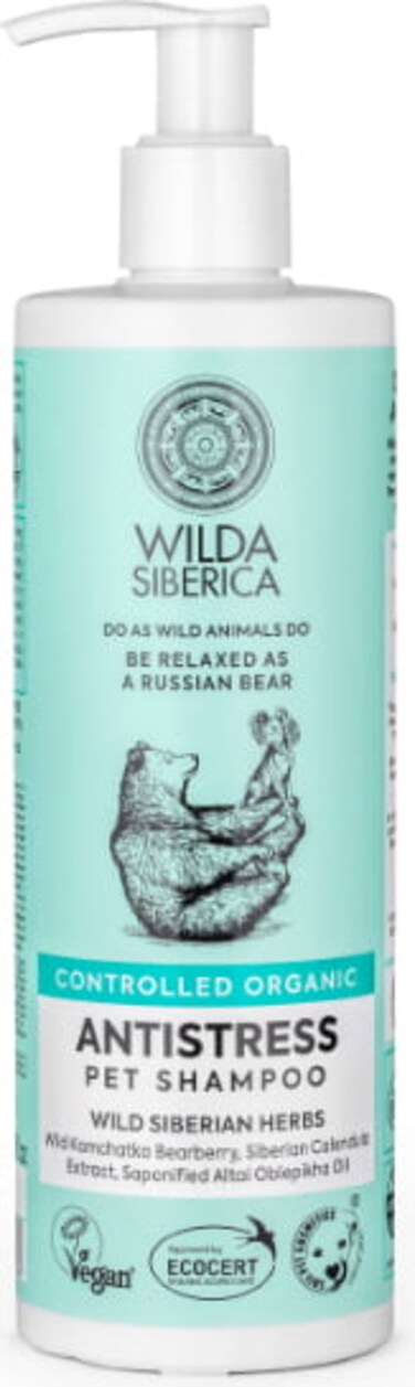 Wilda Siberica. Controlled Organic, Natural &amp; Vegan  Antistress pet shampoo, 400 ml