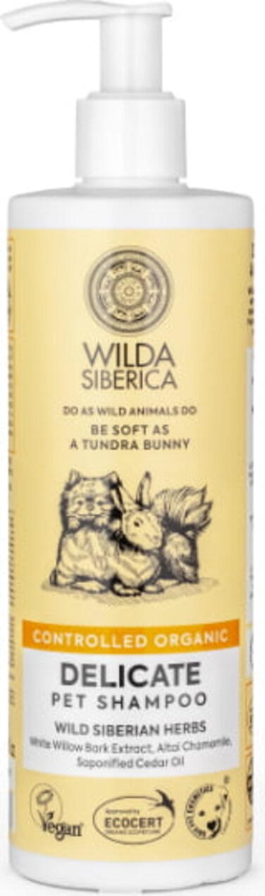 Wilda Siberica. Controlled Organic, Natural &amp; Vegan  Delicate pet shampoo, 400 ml