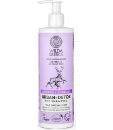 Wilda Siberica. Controlled Organic, Natural &amp; Vegan  Urban-detox pet shampoo, 400 ml