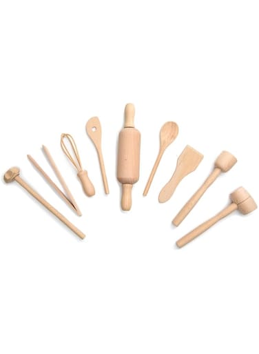 Fox Run Junior Cooking/Baking Tools Set, 8 x 3.25 x 3 inches, Brown