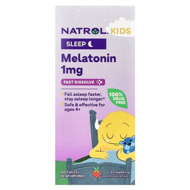 NATROL KIDS MELATONIN 1MG STRAWBERRY TAB  40`S