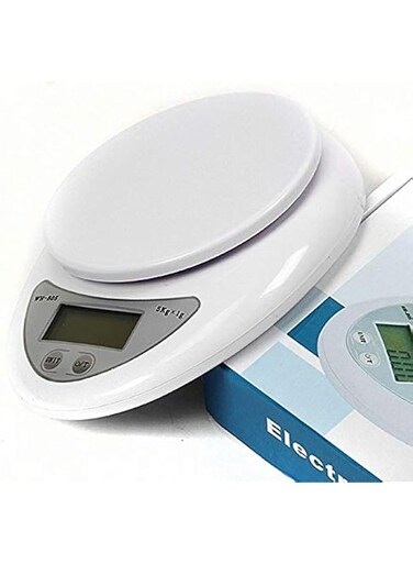 GulfDealz Electric Kitchen Weighing Scale 5Kg capacity - White
