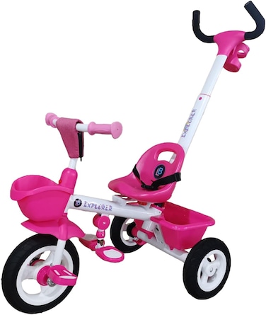 Lovely Baby Kids Tricycle Lb 475H For Toddlers 1-3, Baby Balance Bike with Pedal Conversion, Steel Frame, Parent Push Handle, Lightweight 4.3Kg Trike For Boys and Girls, Fully AssembLED (Pink)