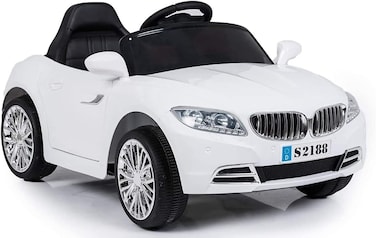 سيارة ركوب للأطفال من كولورلاند كوبيه بتصميم بي إم دبليو، لون أبيض