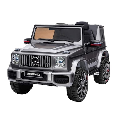 Lovely Baby LB 0002DX Ride-On Jeep for Kids, 12V Battery Car with Remote Control, Leather Seat, EVA Wheels, Painted Body, LED Lights &amp; Music &ndash; Ages 2 to 7 Years - Grey