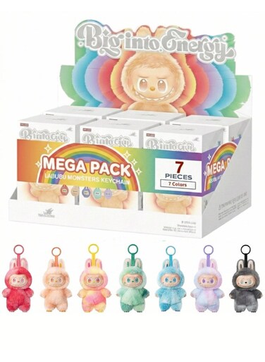 Labubu The Monsters Plush Doll Keychain Set 7 Pcs Combo &ndash; Bing Into Energy Cute Vinyl Face Stuffed Animal Bag Charms with Hanging Loop Generation 3 Set   Fluffy Kawaii Backpack Pendant &amp; Car Ornament   Colorful Collectible Art Toy Gift for Girls &amp; Teens