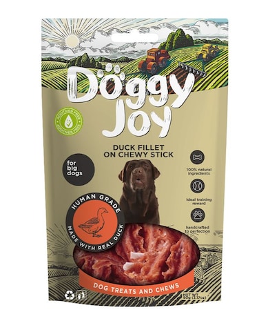 Doggy Joy Duck Fillet on Chewy Stick Dog Treats 90g &ndash; Tasty Long-Lasting Chew for Dogs