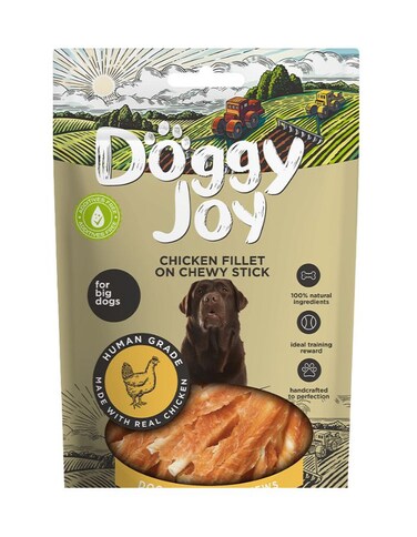 Doggy Joy Chicken Fillet on Chewy Stick Dog Treats 90g &ndash; High-Protein Chew Snack for Dogs