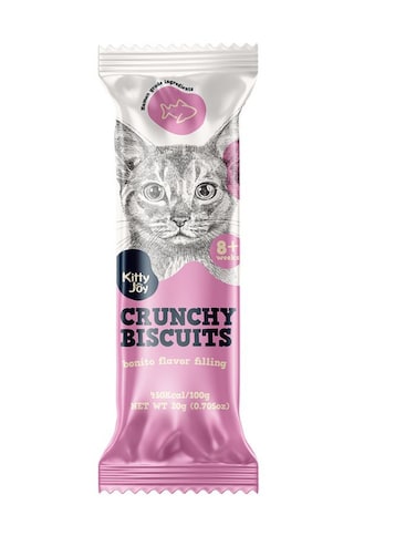Kitty Joy Crunchy Biscuits with Bonito Flavor Filling Cat Treats 20g