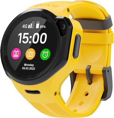 Elari Kids Watch 4G with GPS Call Function GPS Tracker Waterproof Two-Way Audio Video Calls SOS Anti-Lost Alarm Camera MP3 KidPhone 4GR (Yellow)