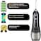 Oral Irrigator Portable Rechargeable Dental Flossers with 5 Modes &amp; 6 Tips with 300ml Water Tank for Home and Travel (Black)
