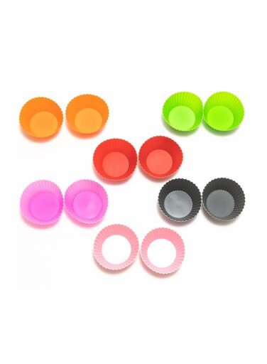 Care Silicone Cupcake Mold [Set of 12] &acirc;&euro;&ldquo; Baking Tools, Reusable Silicone Cake Liner in 6 Unique Colors, Silicone Cupcake Liner, Food-Grade Non-Stick Muffin Liners for Baking   Baking Accessories