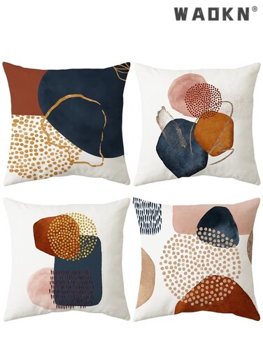 Cushion Covers Set of 4, Throw Pillow Cover, Bohemian style Cushion Covers 45cm x 45cm,For Living Room Sofa Car Couch Bed Pillowcases 18x18 inches&iuml;&frac14;&circ;Double sided pattern&iuml;&frac14;&permil;