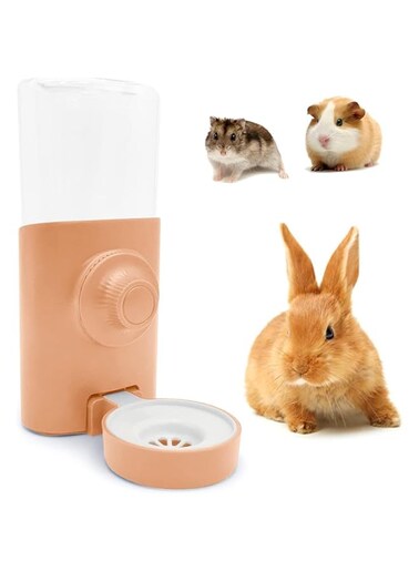 Rabbit Water Bottle, 600ml/21oz Hanging Water Dispenser, Feeder Cage, Rabbit Cage, Rabbit, Puppy, Cat, Chinchilla, Ferret, Squirrel, Hedgehog (Pink)