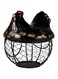 TOMVAES Metal Wire Chicken Egg Basket Fruit Basket Garlic Potato Kitchen Decoration Creative Hen Storage Iron Basket Portable Round Collectiong Basket for Kitchen Supplies (Black)