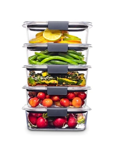 Lomeshow 5-Pack Food Storage Containers, BPA Free, Airtight Lids, Ideal for Lunch, Meal Prep &amp; Leftovers, Glass Food Storage Containers with Lids,Freezer Safe(3.4 Cup)